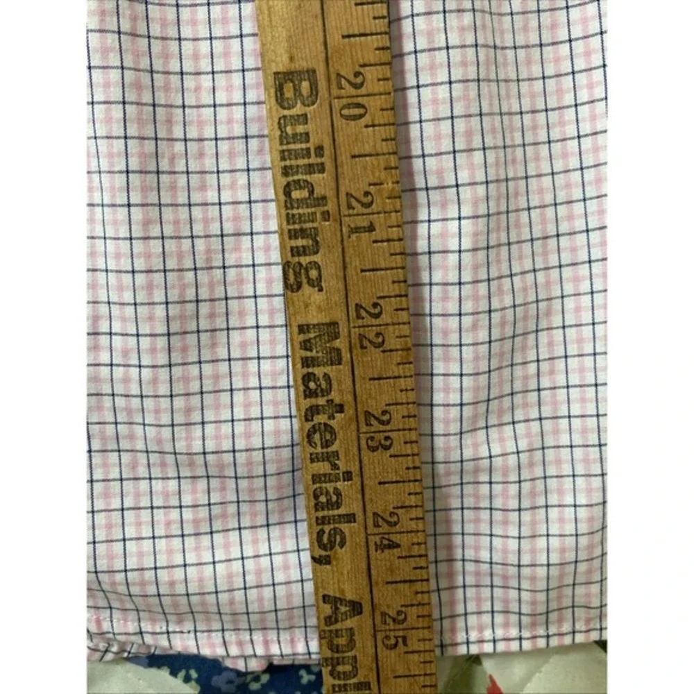 Ralph Lauren Youth Button Down Shirt Blue Pink‎ Check Long Sleeve Cotton Size 14